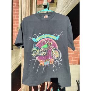 Vintage 90s Harley Davidson Grail Lightning T Shirt Size Large Fun Wear
